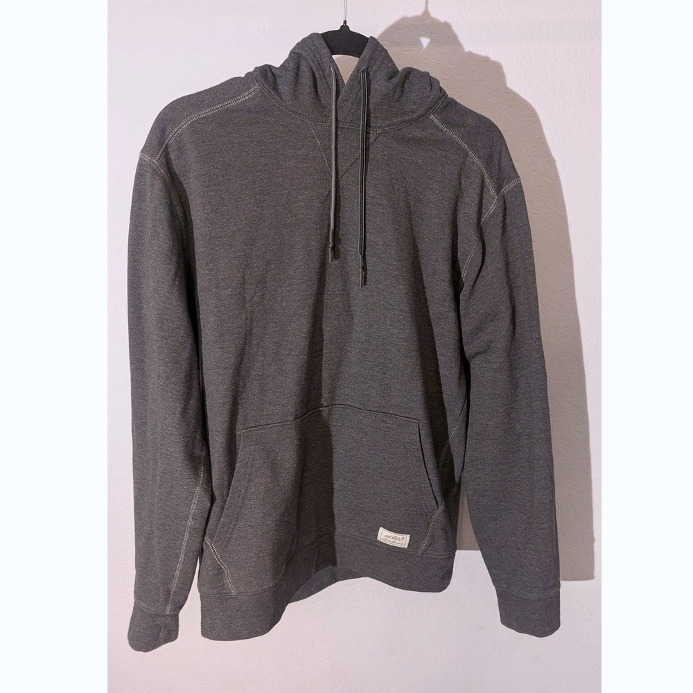 Eddie Bauer Mens M Gray Heather Pullover Hoodie Sweatshirt Fleece Lined